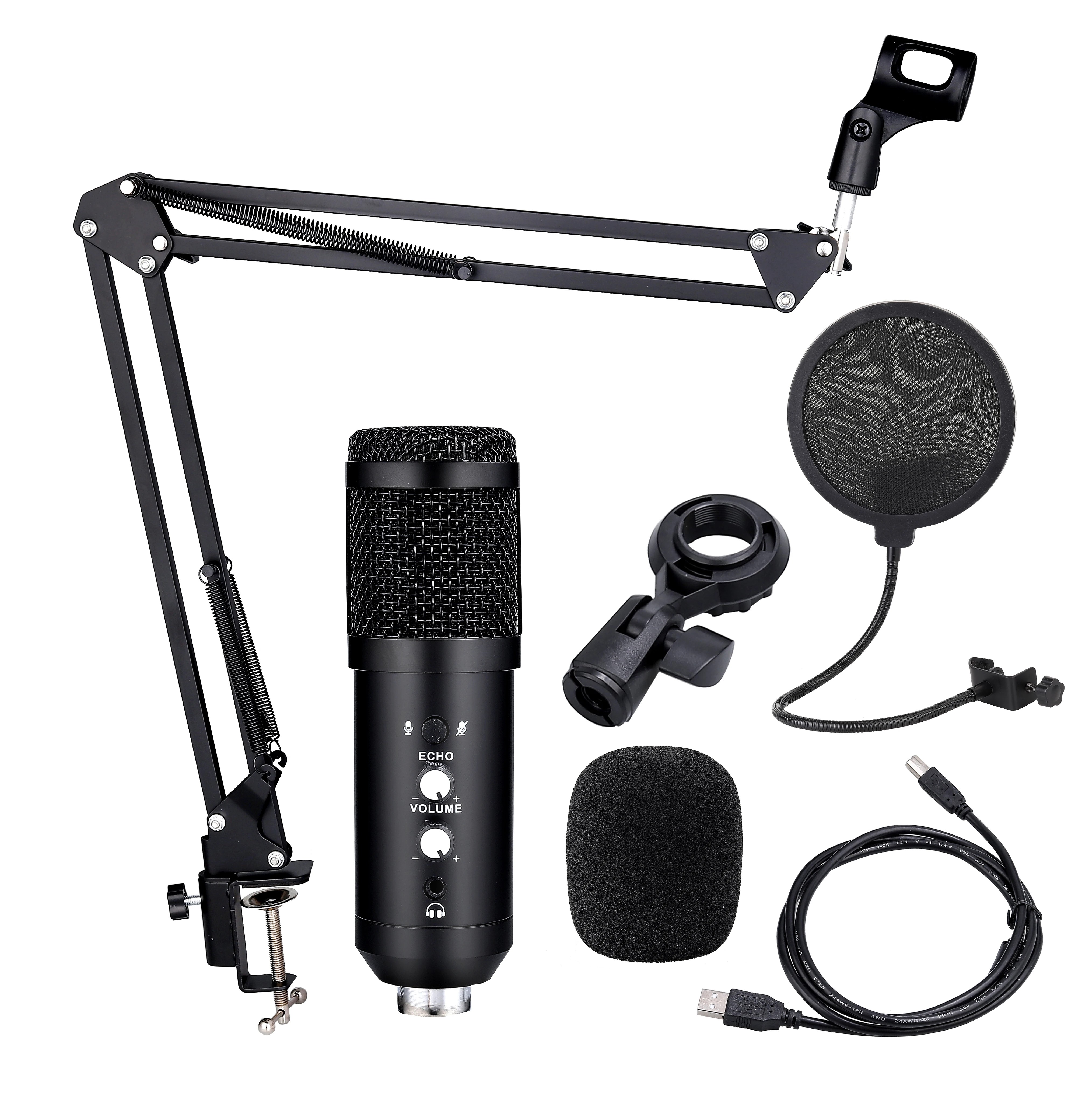 Factory Direct Sales Folding Condenser USB Microphone Stand Sets With Filter D-868