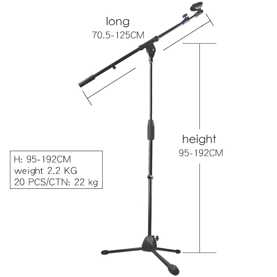 Mic Stand All Metal Mobile Microphone Stand With Button Adjustable Microphone Stand GH-206