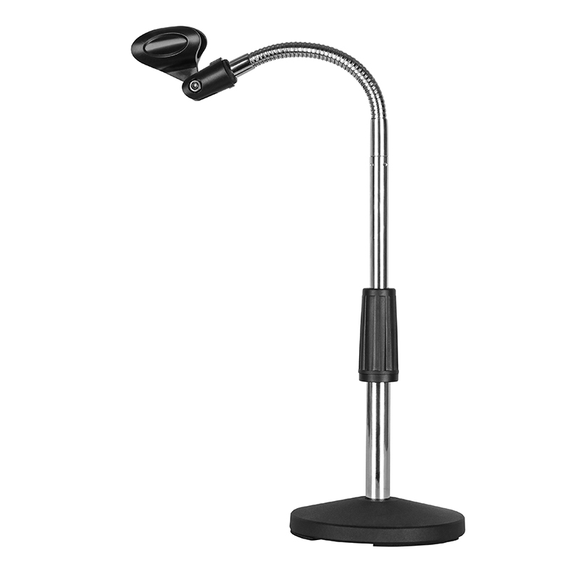 Factory Supply Desktop Mic Holder Stand Table Round Base Gooseneck Microphone Stand With Clip RX-116S