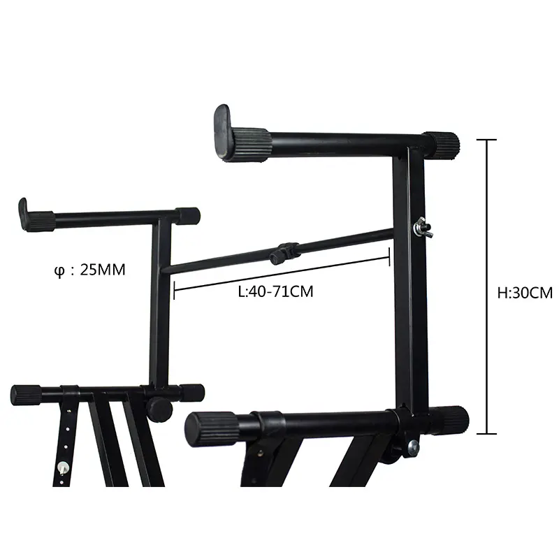 Adjustable Computer Heavy Duty Music 2 Tier Double X Keyboard Stand GH-537