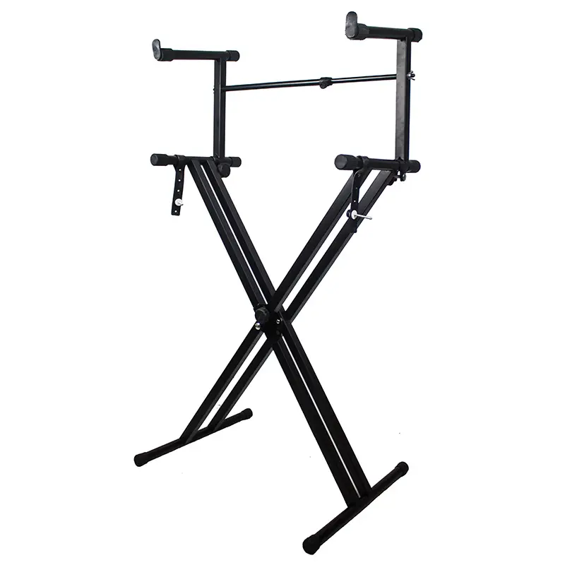 Adjustable Computer Heavy Duty Music 2 Tier Double X Keyboard Stand GH-537