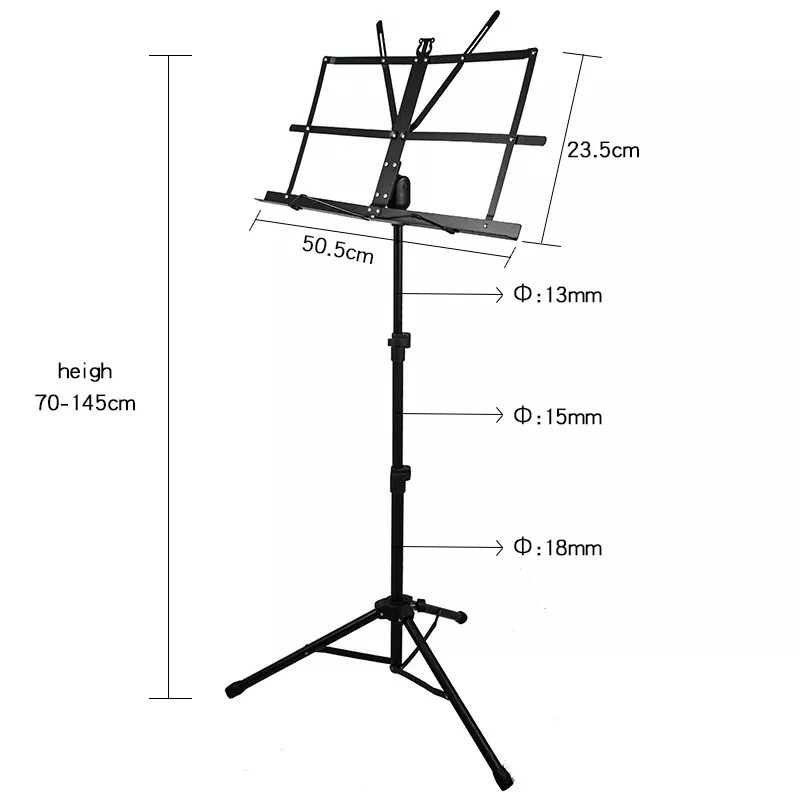 Best Price Standard Musical Instrument Accessories Height Adjustable Book Hold Music Sheet Stand GH-524