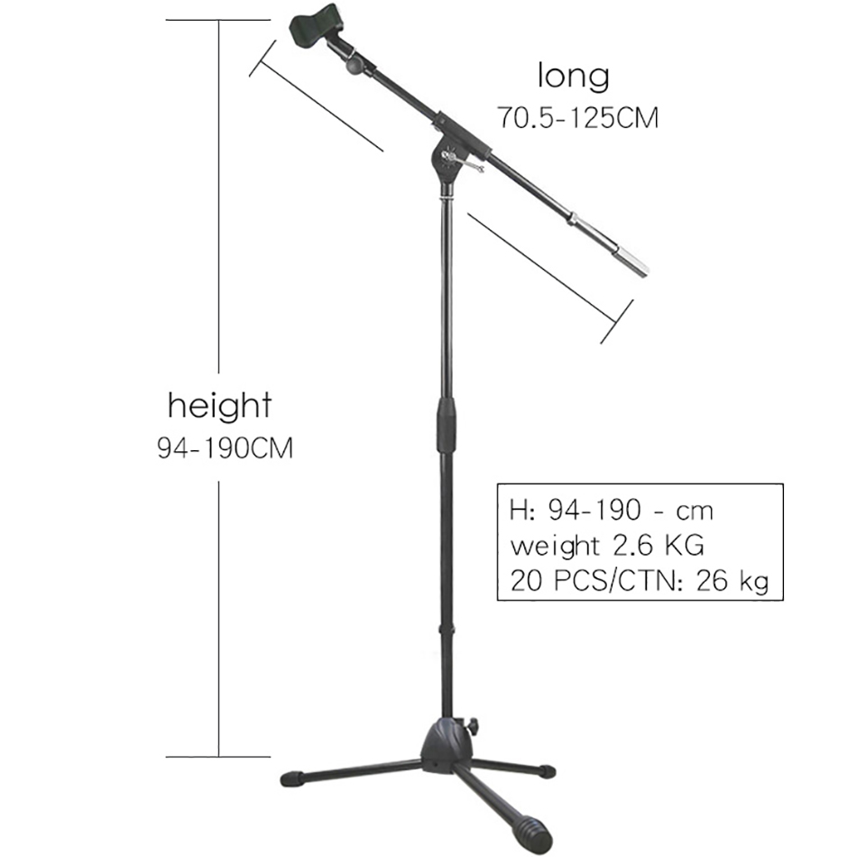 Factory Supply Adjustable Telescoping Microphone Stand Professional Studio Mic Stand GH-205